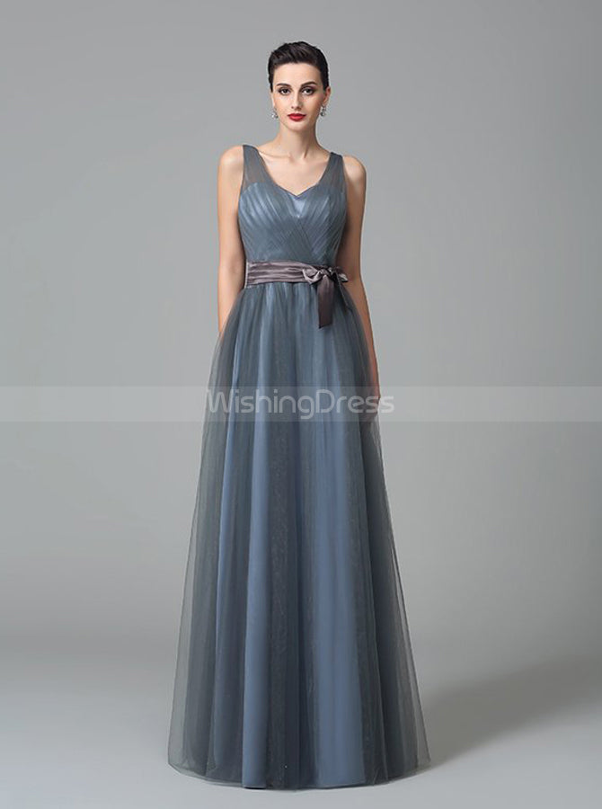 grey tulle bridesmaid dress