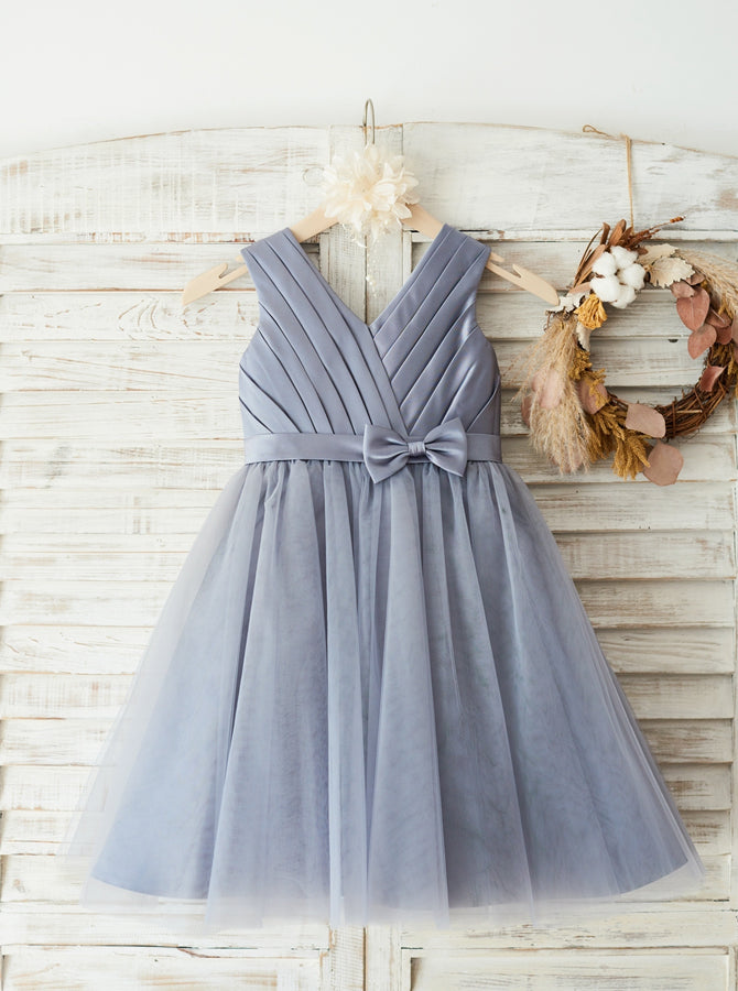 flower girl dresses in grey