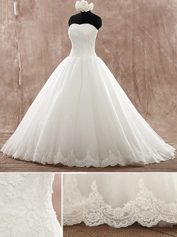 Ivory Ball Gown Wedding Dressstrapless Princess Bridal Gownwd00585 Wishingdress 