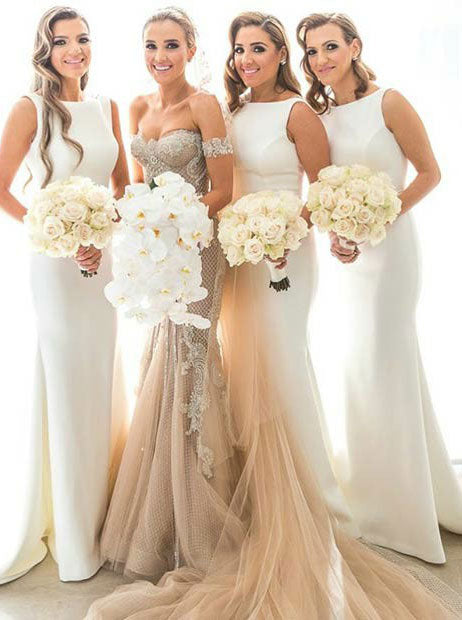ivory bridesmaid dresses with sleeves