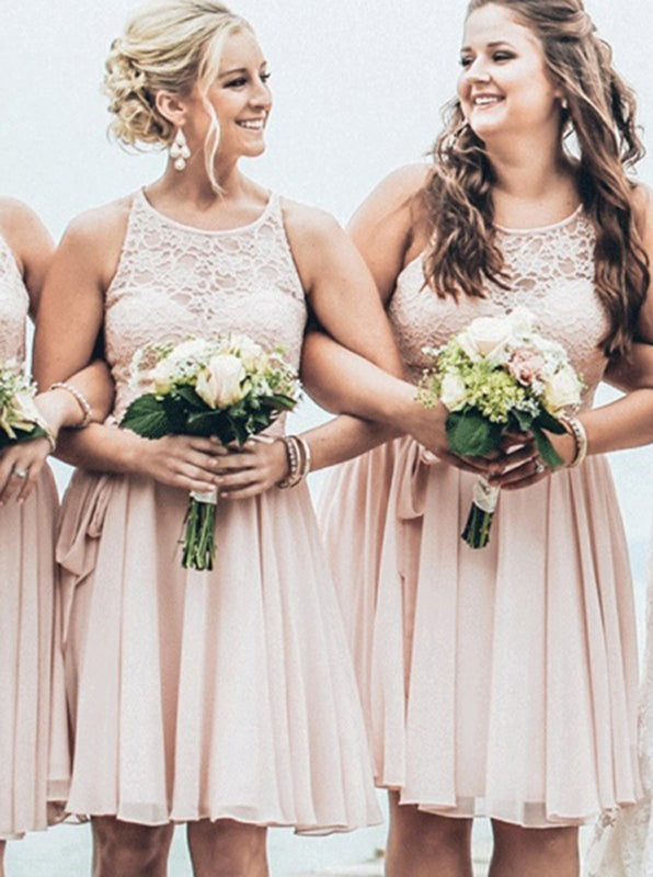 lace and chiffon bridesmaid dresses