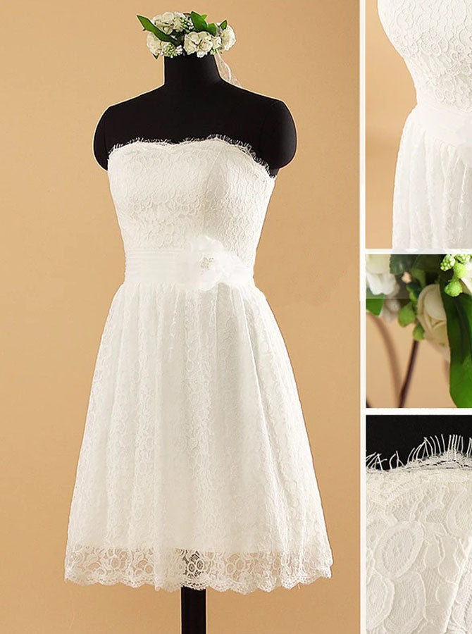 knee length beach wedding dresses