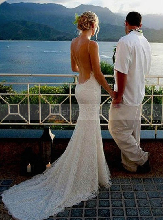 open back boho wedding dress