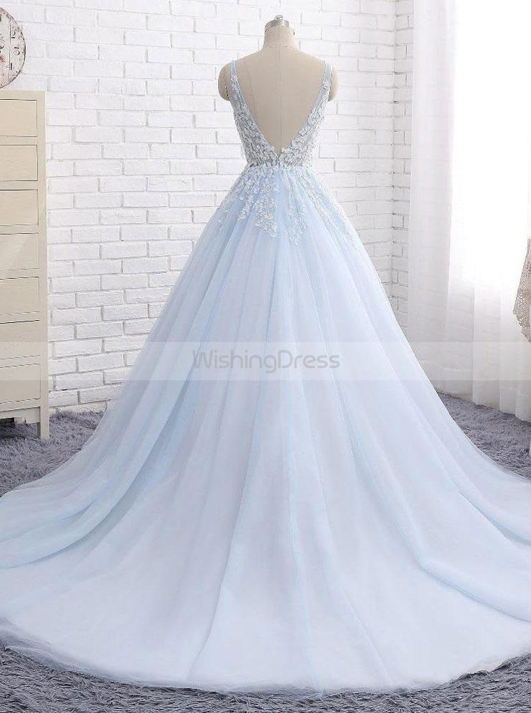 blue princess wedding dress