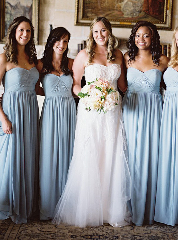 strapless bridesmaid dress long