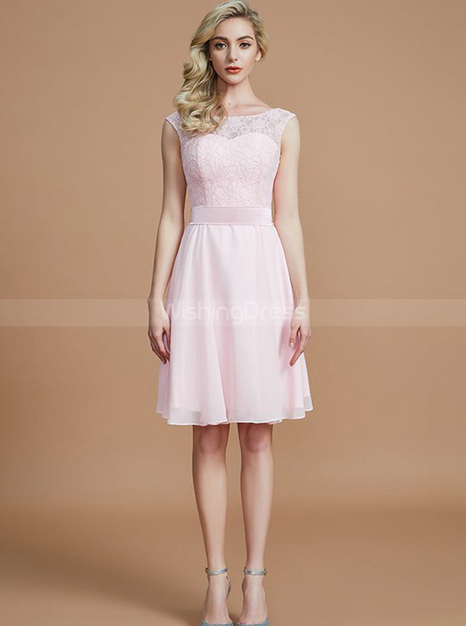 baby pink knee length dress