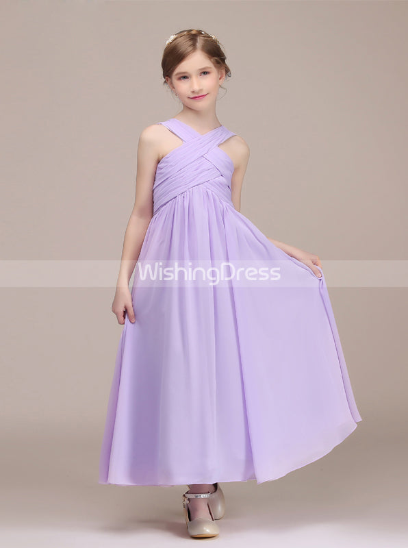 Lilac Junior Bridesmaid Dress,Long 