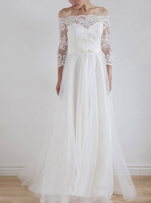 Off The Shoulder Wedding Dresses Boho Wedding Dress Casual Bridal