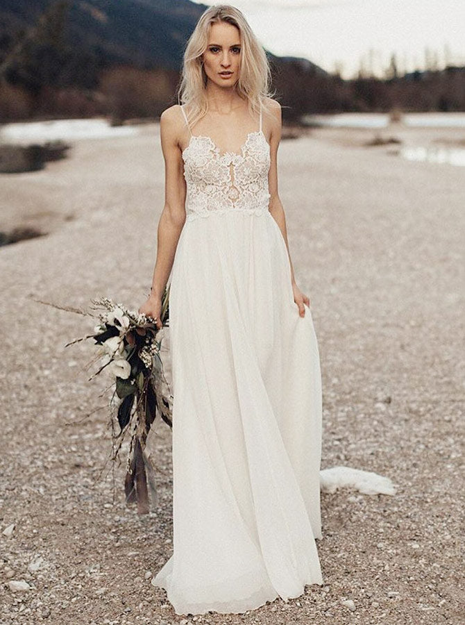 wedding dress in the beach