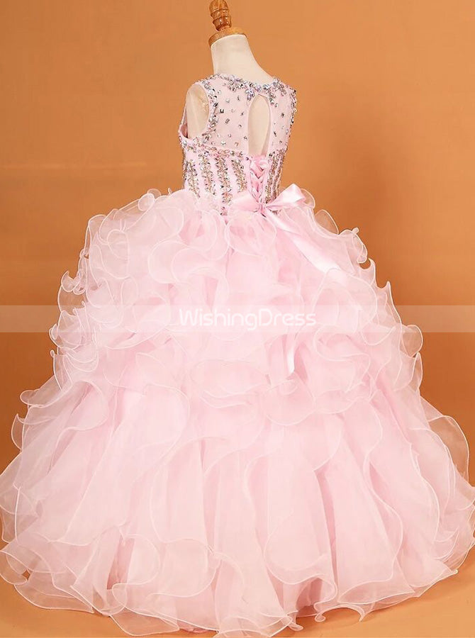 girls pink ruffle dress