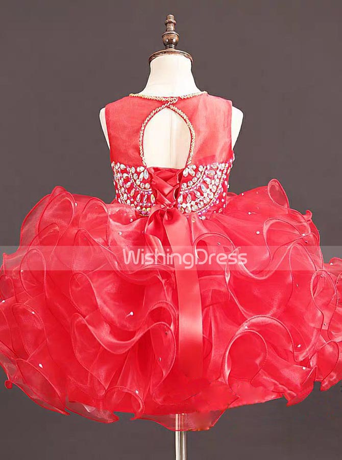 red pageant dress for little girl