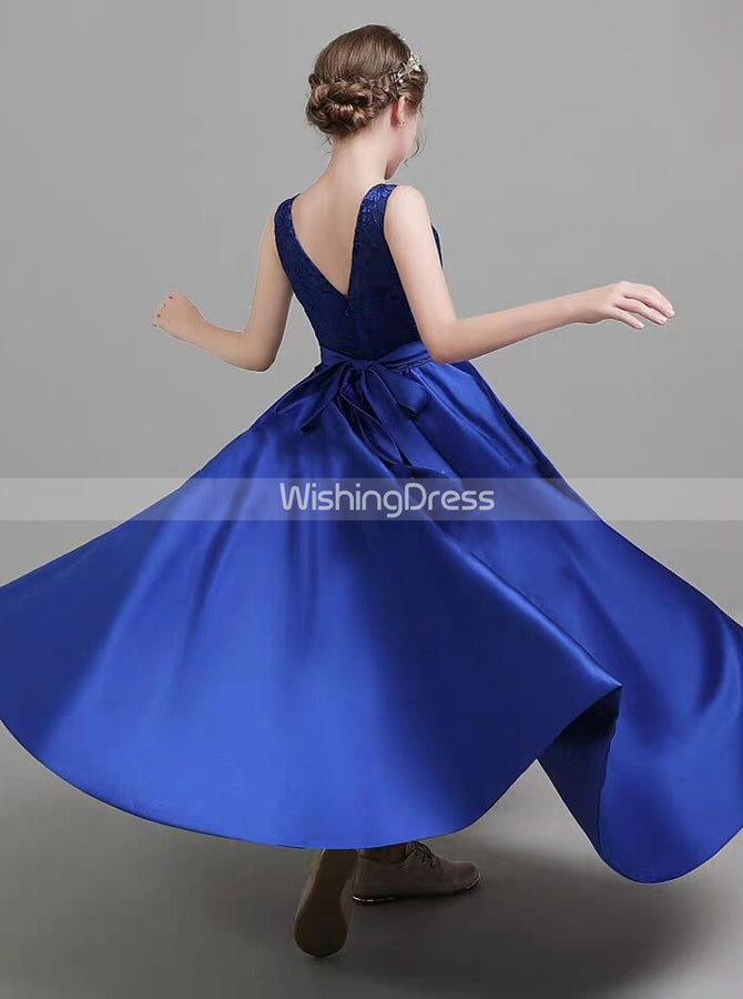 high low royal blue bridesmaid dresses