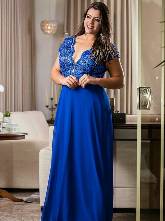 royal blue plus size gown