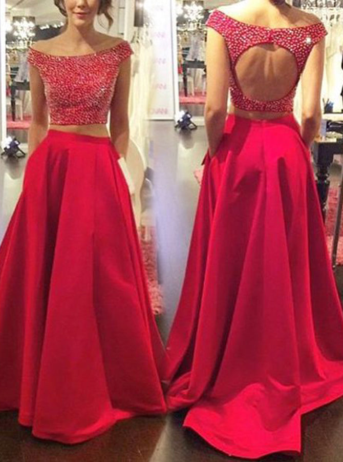 red prom two piece