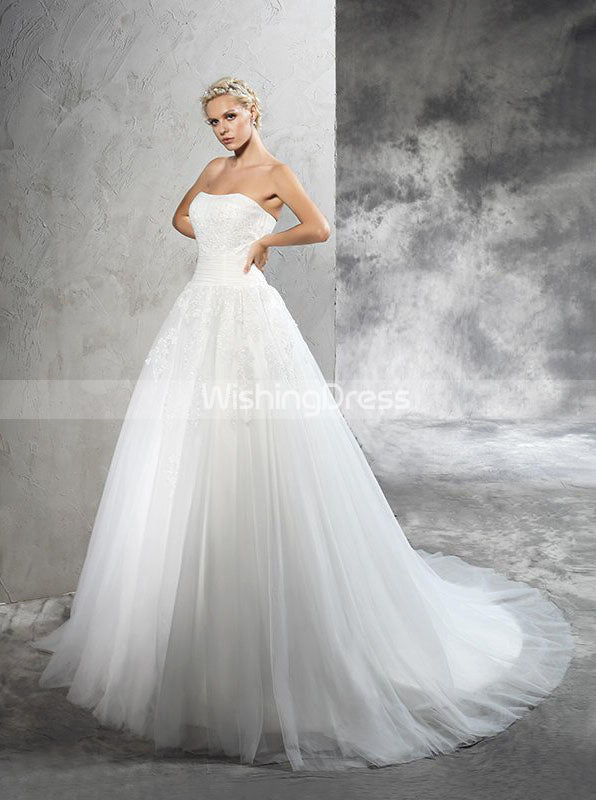 simple strapless wedding dress