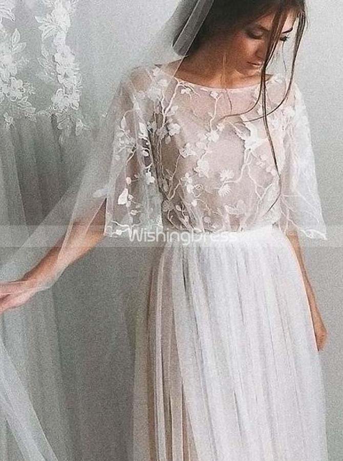 Simple Tulle Wedding Dresses,Outdoor 