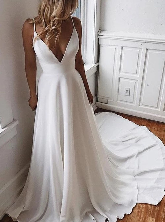 chiffon bridal dress