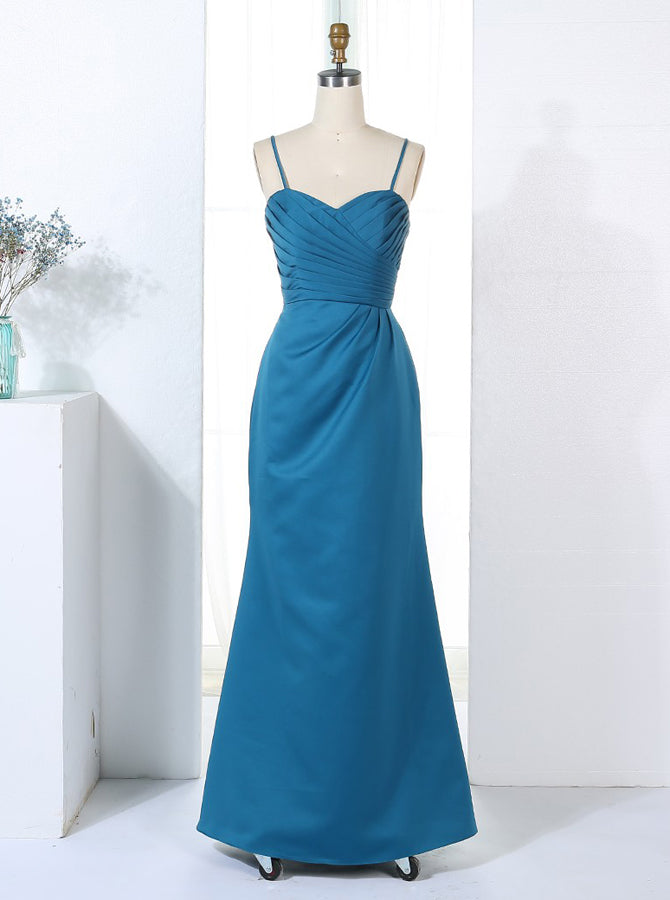 teal satin bridesmaid dresses