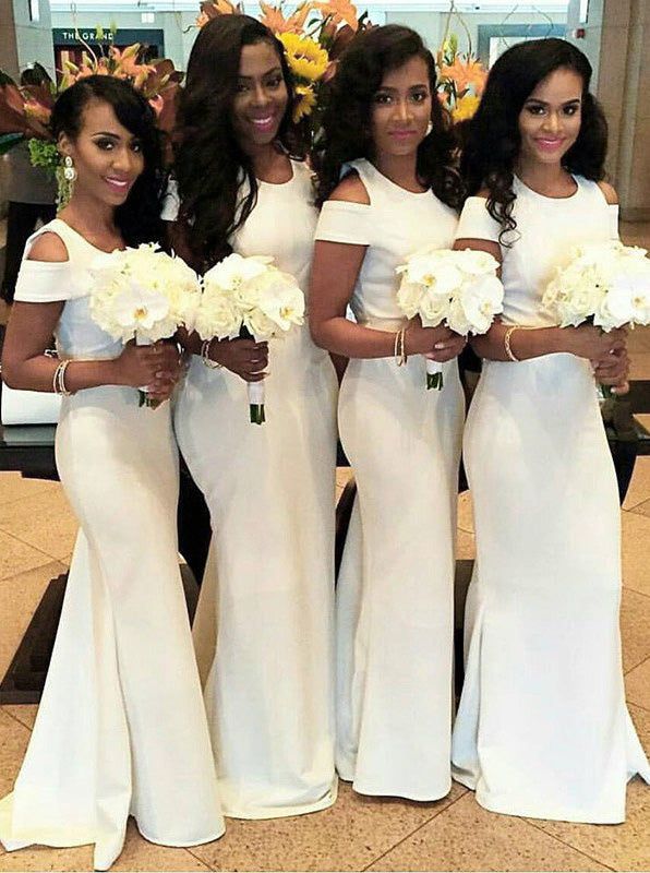 white bridesmaid dresses