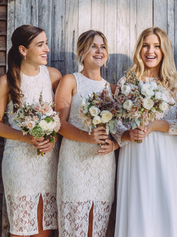 lace bridesmaid dresses short