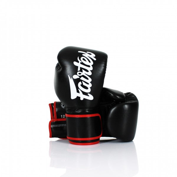 Fairtex Solid Black Lightweight Muay-Thai Boxing Gloves BGV14 