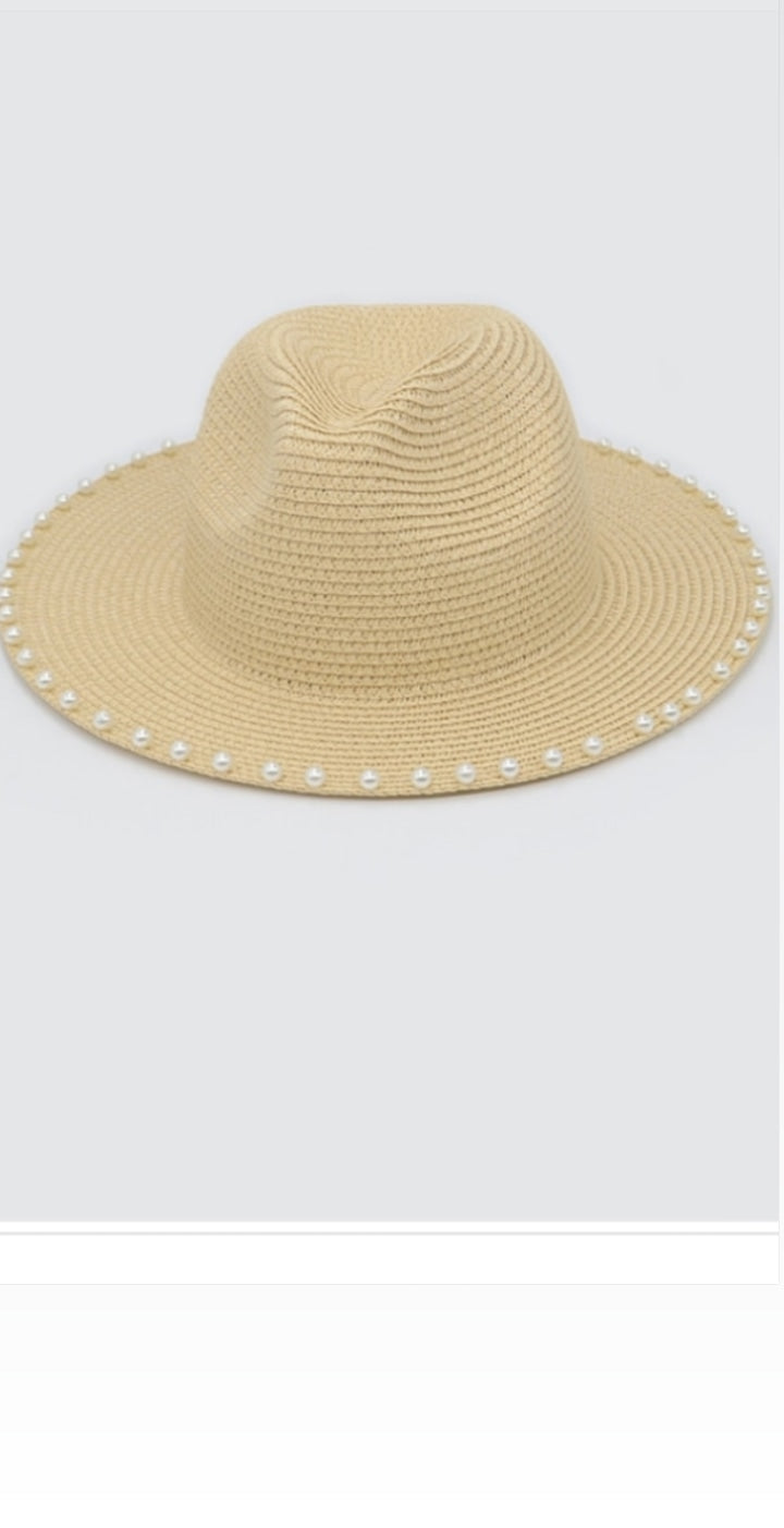 straw hat with beads