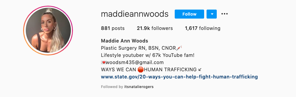 Maddie Ann Woods Influencer