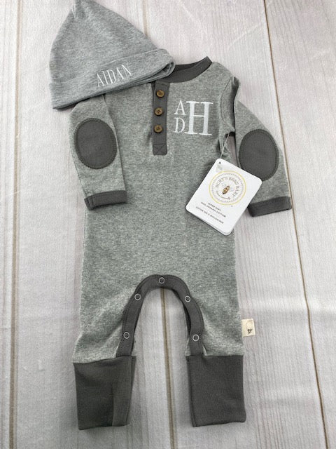 Boy Coming Home or Hospital Outfit and Hat Set - Burt's Baby – Arch Monogramming,