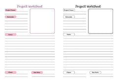 project worksheets