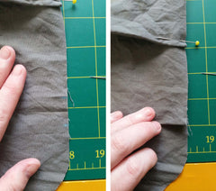 create pleats on the slouchy bag sewing pattern