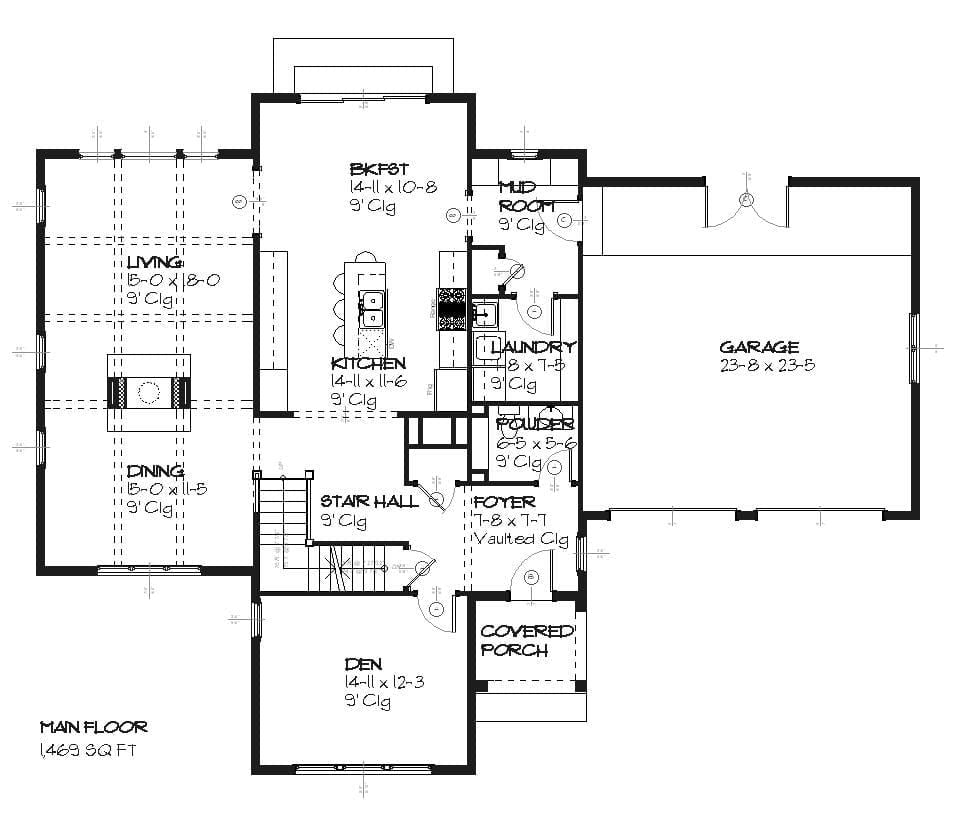 Traditional Home Design Cardinal Floor Plan SketchPad