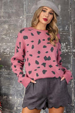 Mauve Animal Print Sweater