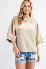 Faded Sage Strip Top