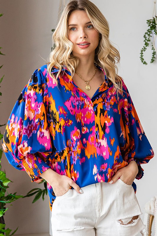 Melinda Blue Multi Colored top