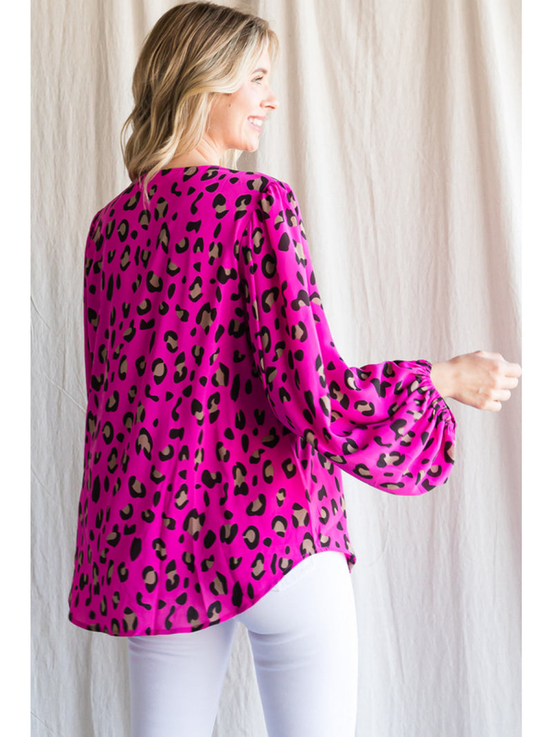 Toni Pink Leopard Top