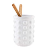 Mudpie White Beaded Utensil Crock