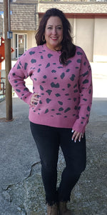 Mauve Animal Print Sweater