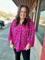 Toni Pink Leopard Top