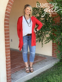 Red Cardigan (Size Small-Xl)