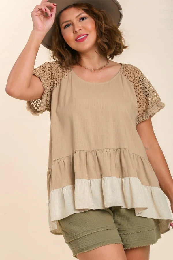 Tiered in Taupe Top