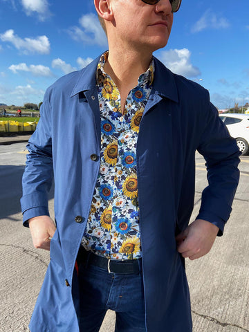 Blue Sunflower Shirt from Marnelli Ireland at StylishGuy Menswear