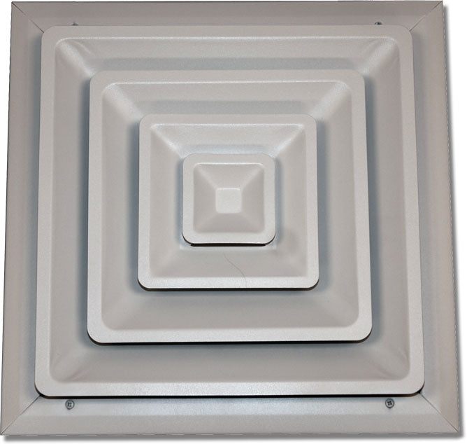 Step Down Ceiling Diffuser 100-24X24 - Registers-Direct 24x24 Drop Ceiling Diffuser With Damper