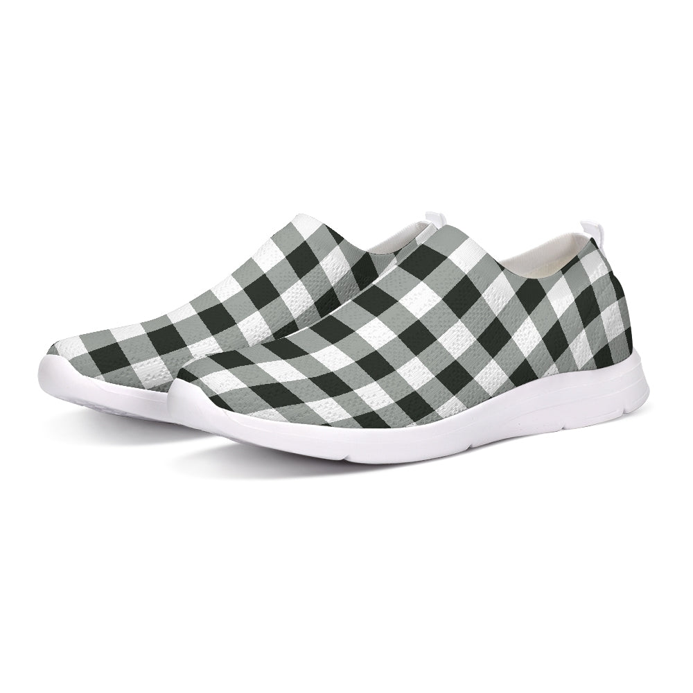 black and white plaid women's shoes