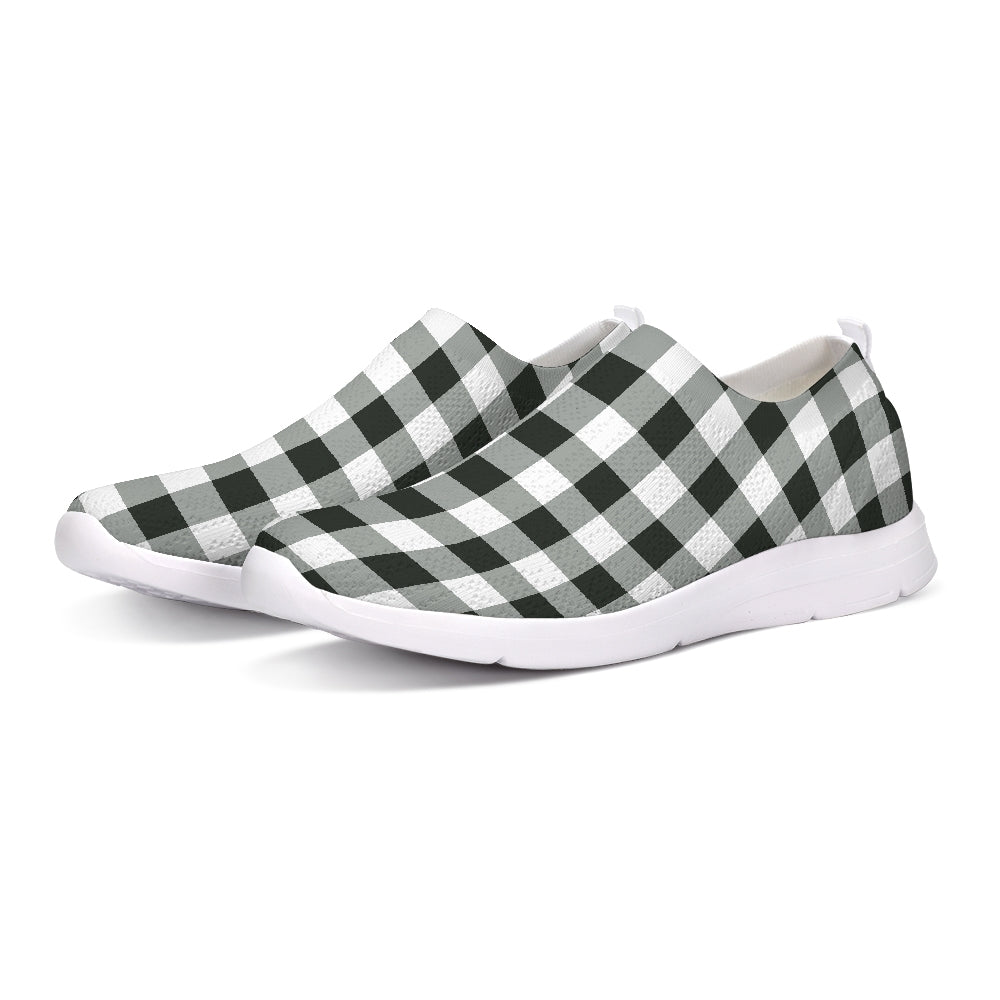 black and white plaid shoes