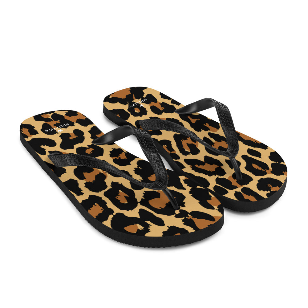 leopard flip flops