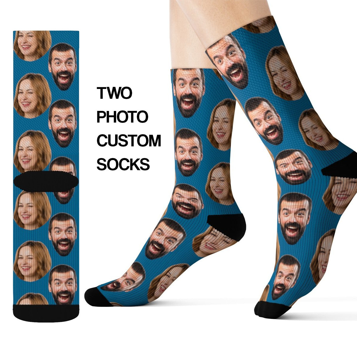 Custom Two Faces On Socks, Personalized Photo Gift Couple Kids Wedding –  Starcove Fashion
