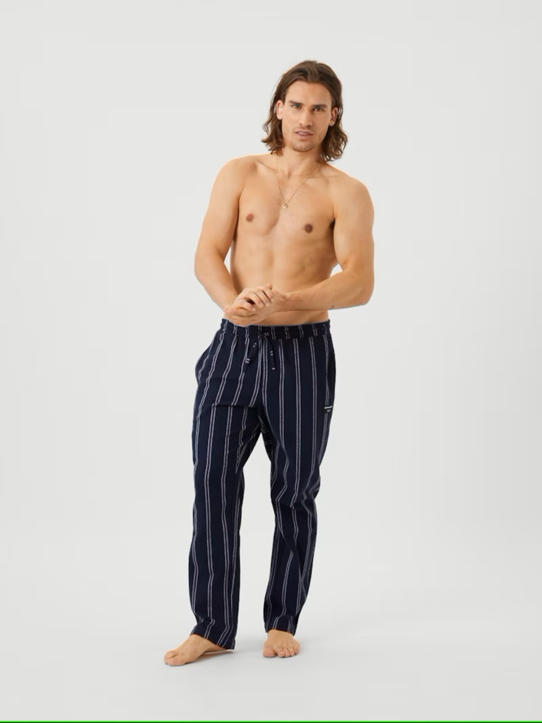 Mørkeblå Stribet Core pyjamas Pants – saleshoppen.dk