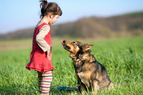 girl with dog