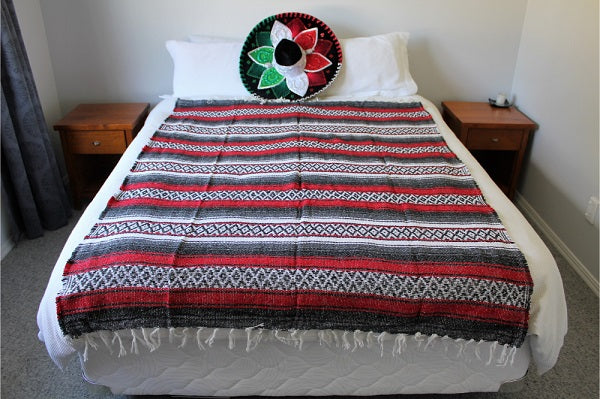 Red and Black Striped Falsa Blanket