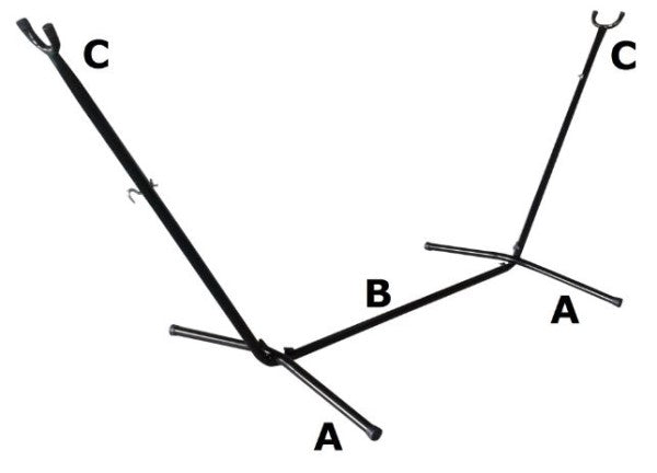 Metal hammock stand assembly